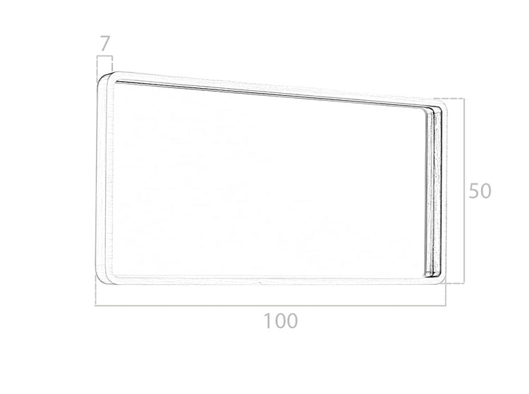 Specchio rettangolare con cornice in legno di noce