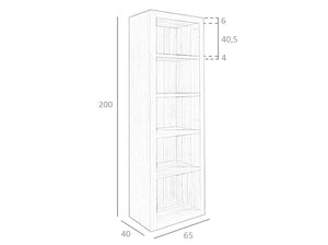 Libreria scaffale 65x40x200 cm in legno di noce