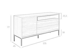 Credenza in legno di noce e grigio