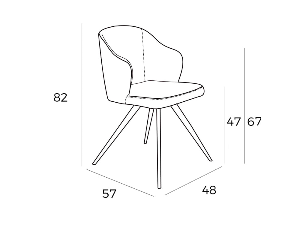 Sedia rivestita in tessuto con gambe in acciaio bianco