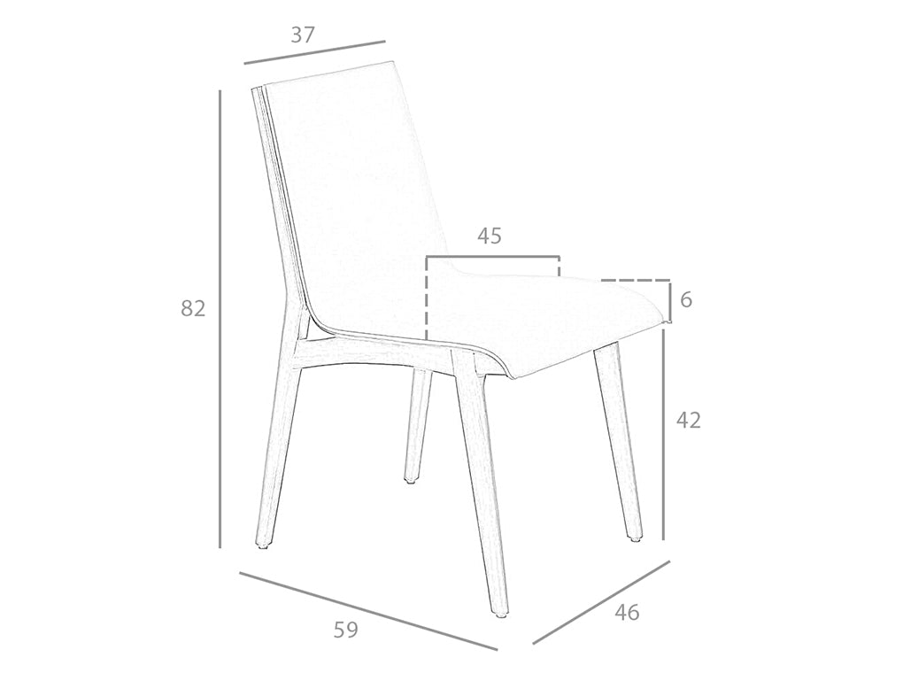 Sedia rivestita in similpelle struttura in legno color Noce