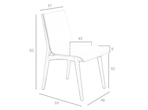 Sedia rivestita in similpelle struttura in legno color Noce