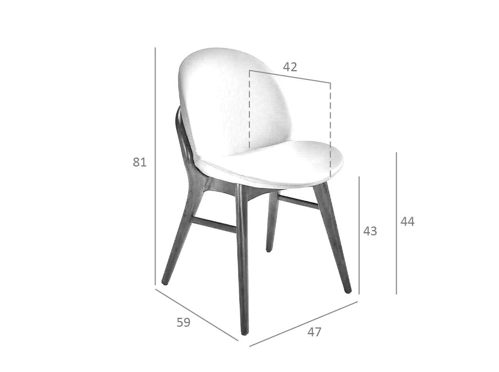 Sedia da pranzo in similpelle con gambe in legno