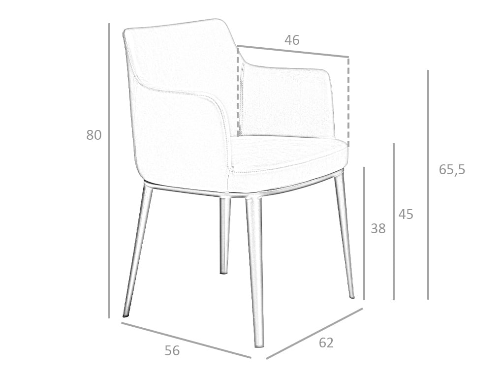 Sedia da pranzo in tessuto con braccioli