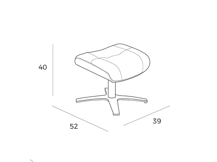 Pouf girevole rivestito in pelle