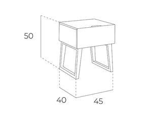 Comodino in legno di noce