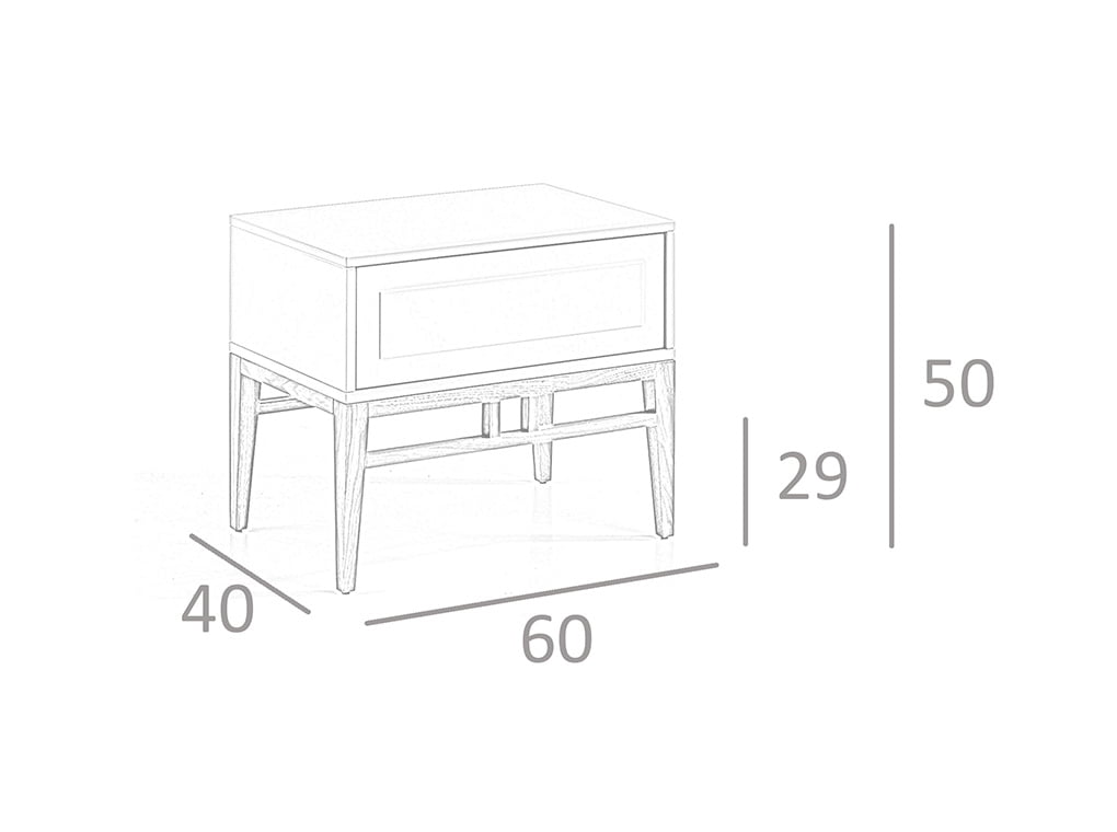 Comodino in legno di noce e Niebla