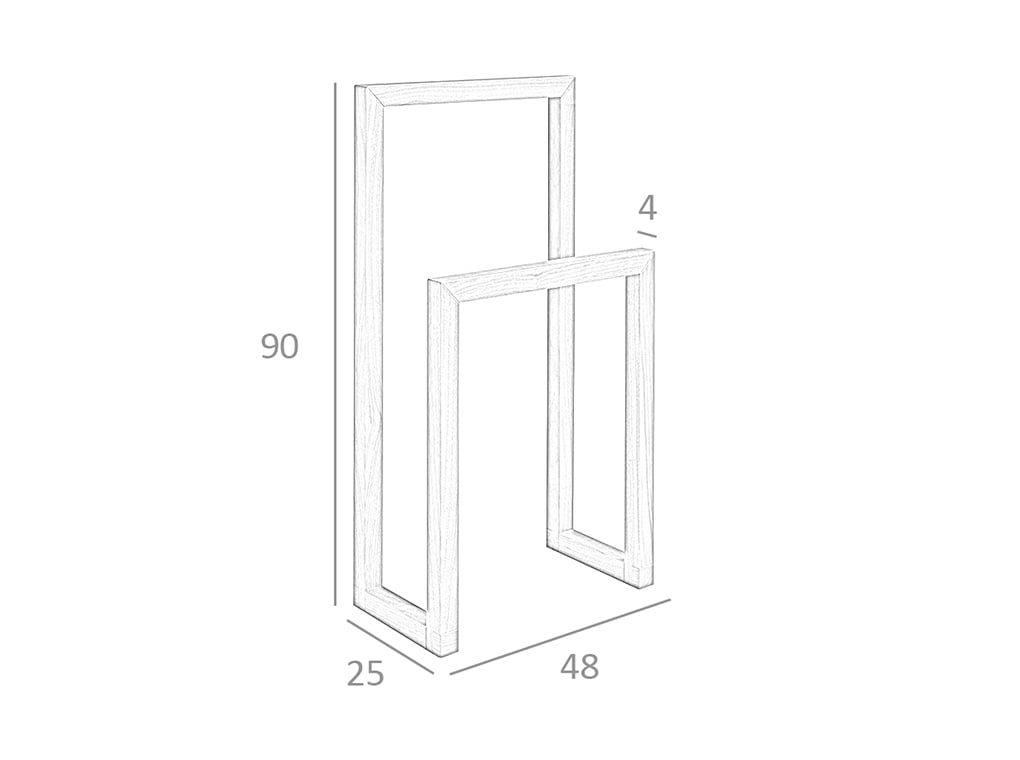 Appendiabiti 48x25x90 cm in legno di pino tinto