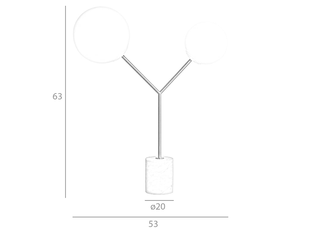 Lampada tavolo in marmo e vetro bianco