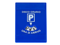 Disco Orario In Plastica Rigida Con Porta Avvisi Per Sosta Breve Doppio Adesivo 80X60mm