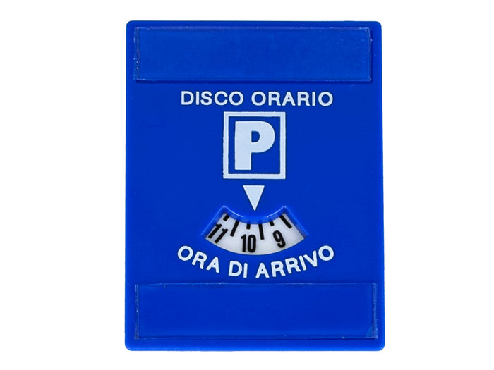 Disco Orario In Plastica Rigida Con Porta Avvisi Per Sosta Breve Doppio Adesivo 80X60mm