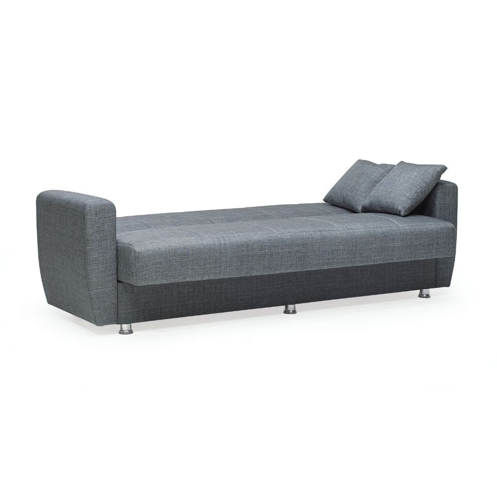 Divano letto con contenitore Rotterdam grigio 228x90x89H