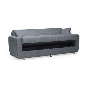 Divano letto con contenitore Rotterdam grigio 228x90x89H