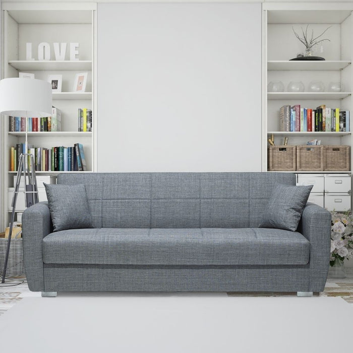 Divano letto con contenitore Rotterdam grigio 228x90x89H