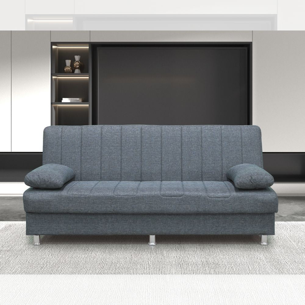 Divano letto contenitore Economix 3 posti colore grigio Mina 11