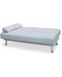 Divano letto tre posti, reclinabile, ecopelle bianco Sicorage 187cm Truker