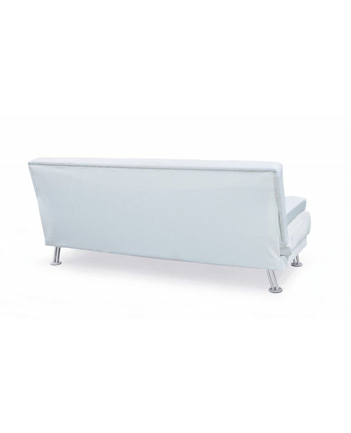 Divano letto tre posti, reclinabile, ecopelle bianco Sicorage 187cm Truker