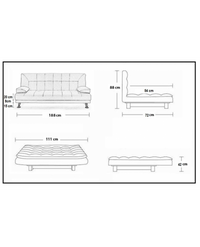 Divano letto tre posti, reclinabile, ecopelle bianco Sicorage 187cm Truker