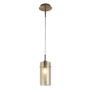 Duo III Pendant - Metallo bronzo e bicchiere di champagne