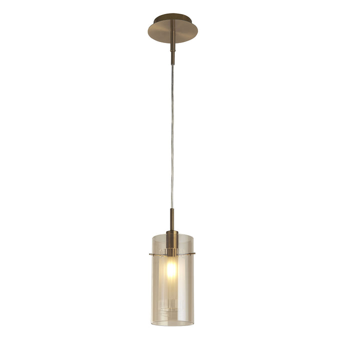 Duo III Pendant - Metallo bronzo e bicchiere di champagne