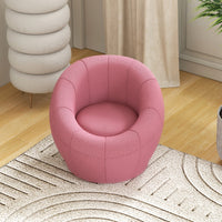 Poltroncina Mini Moderna con Imbottitura Spessa 60x56x48 cm in Peluche Rosa