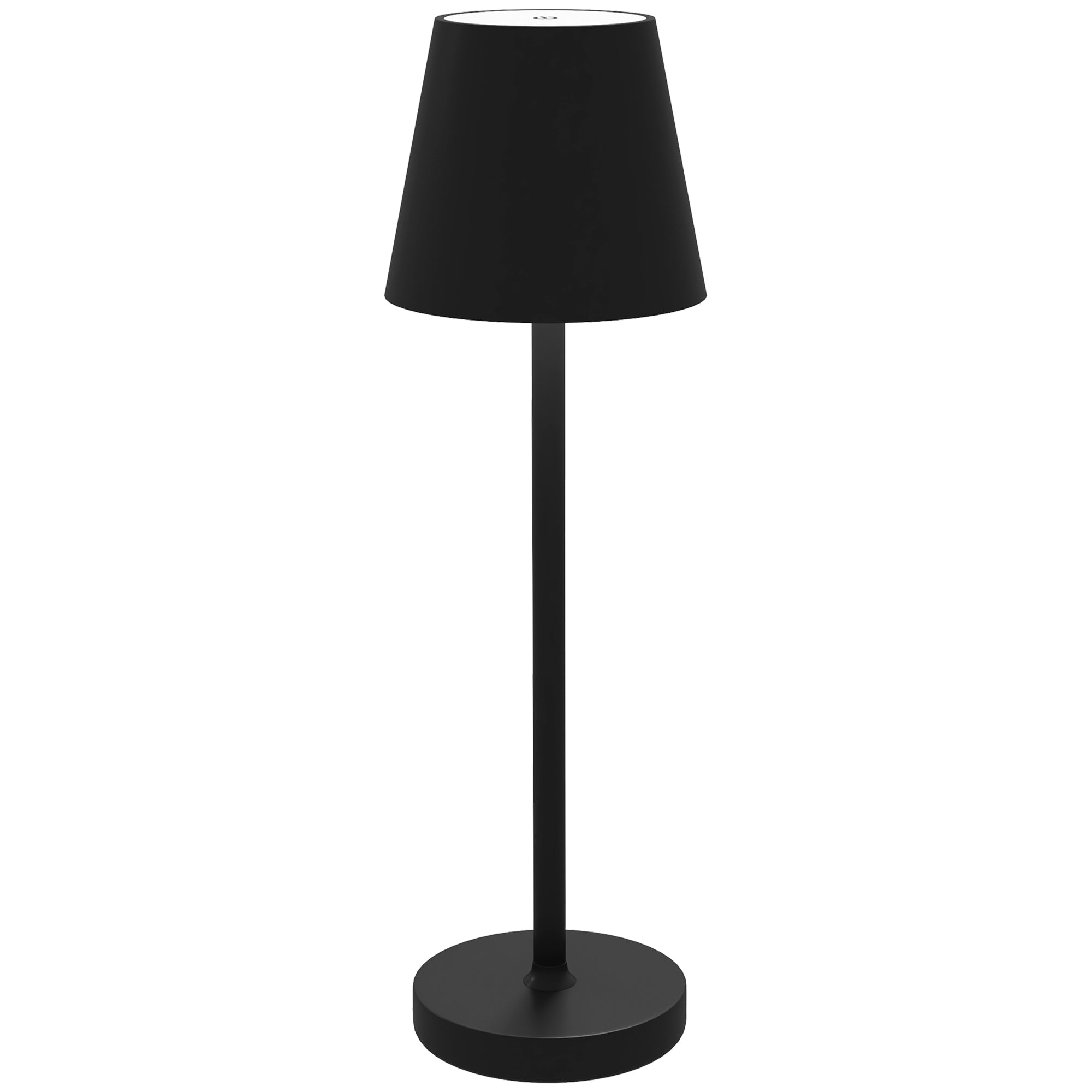 Lampada da Tavolo Portatile ⌀11,2x36,5 cm in Acrilico e Metallo Nero