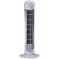 Ventilatore a Torre Oscillante da 45W a 3 Velocità 27x27x75 cm in ABS Bianco