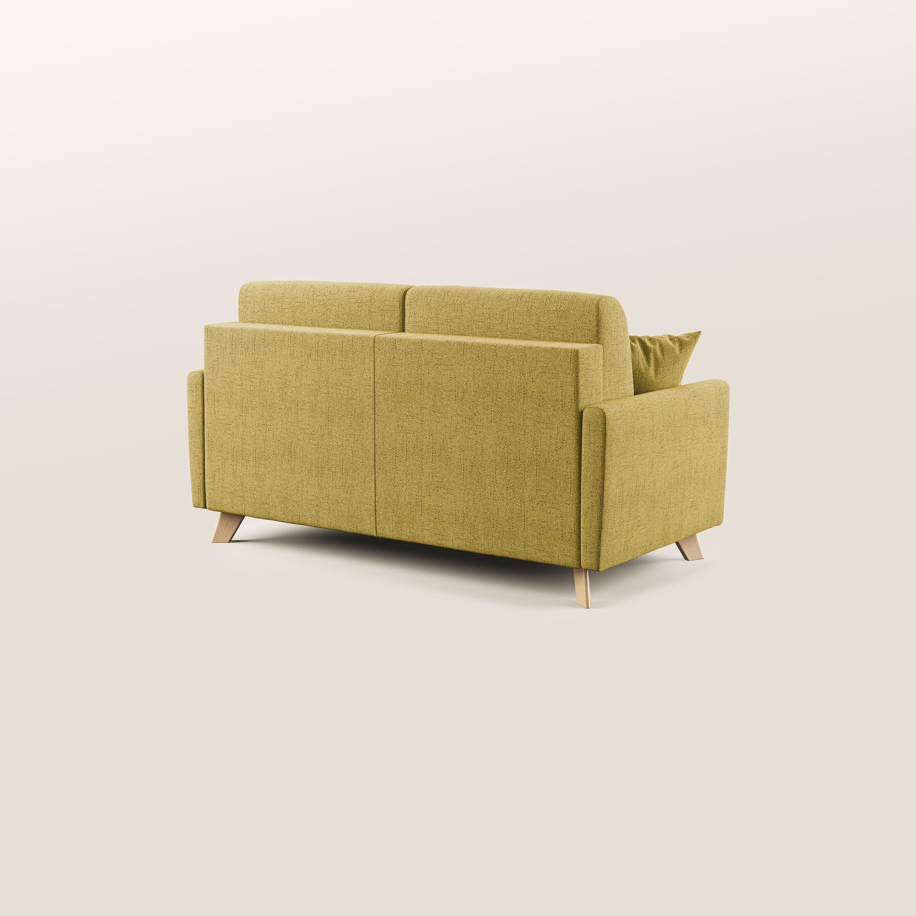 Divano Letto 3 Posti 180x94x97 cm in Tessuto Giallo