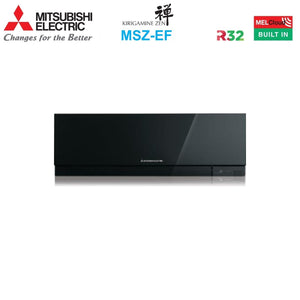 Climatizzatore Condizionatore Mitsubishi Electric Quadri Split Inverter serie KIRIGAMINE ZEN BLACK MSZ-EF 7+9+9+9 con MXZ-4F72VF R-32 Wi-Fi Integrato Colore Nero 7000+9000+9000+9000