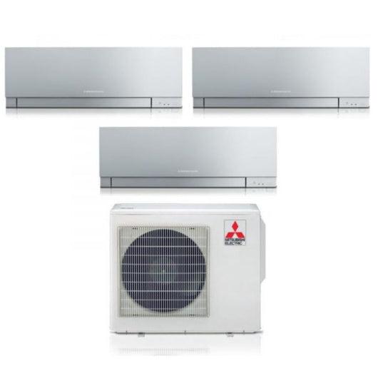 Climatizzatore Condizionatore Mitsubishi Electric Trial Split Inverter serie KIRIGAMINE ZEN SILVER MSZ-EF 7+15+15 con MXZ-3F68VF R-32 Wi-Fi Integrato Colore Argento 7000+15000+15000