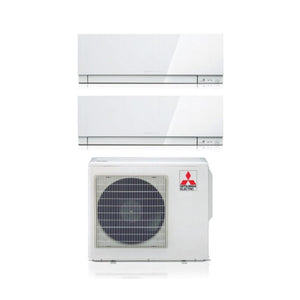 Climatizzatore Condizionatore Mitsubishi Electric Dual Split Inverter serie KIRIGAMINE ZEN WHITE MSZ-EF 12+18 con MXZ-3F54VF R-32 Wi-Fi Integrato Colore Bianco 12000+18000