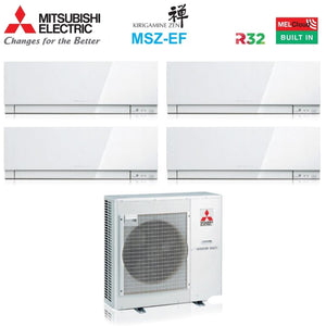 Climatizzatore Condizionatore Mitsubishi Electric Quadri Split Inverter serie KIRIGAMINE ZEN WHITE MSZ-EF 7+12+12+12 con MXZ-4F80VF R-32 Wi-Fi Integrato Colore Bianco 7000+12000+12000+12000