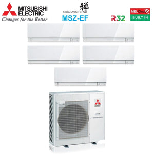 Climatizzatore Condizionatore Mitsubishi Electric Penta Split Inverter serie KIRIGAMINE ZEN WHITE MSZ-EF 7+7+7+18+18 con MXZ-5F102VF R-32 Wi-Fi Integrato Colore Bianco 7000+7000+7000+18000+18000