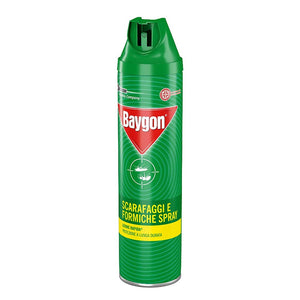 Baygon spray insetticida per formiche e scarafaggi plus 3 flaconi da 400 ml ciascuno