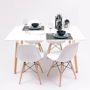 Sedie design moderno con gambe legno set da 4 Ester bianco