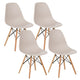 Set 4 sedie scandinave khaki con gambe in legno modello Ester