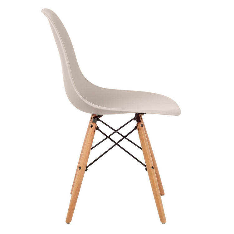 Set 4 sedie scandinave khaki con gambe in legno modello Ester