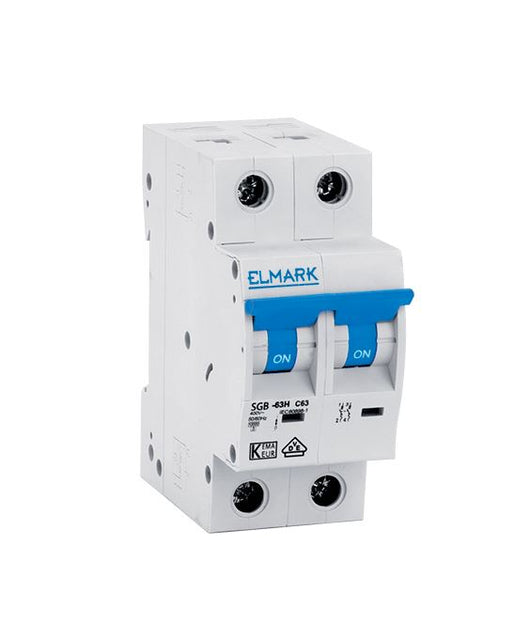 ELMARK' MAGNETOTERMICO  MCB 6KA C62N/10A CURVE C<br />10A 2 MODULI