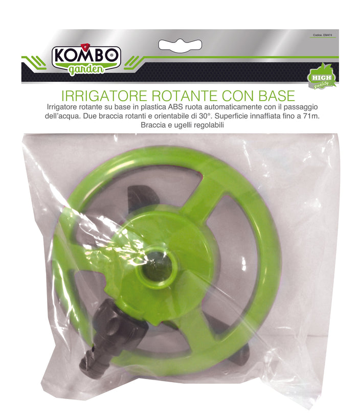 Irrigatore rotante 3 braccia su base in ABS. braccia rotabili di