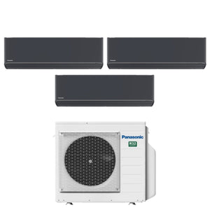 Climatizzatore Condizionatore Panasonic Trial Split Inverter Serie Etherea Dark 12+12+12 con CU-3Z68TBE R-32 Wi-Fi Integrato Colore Grigio Grafite 12000+12000+12000