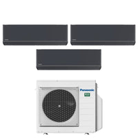 Climatizzatore Condizionatore Panasonic Trial Split Inverter Serie Etherea Dark 7+12+12 con CU-3Z68TBE R-32 Wi-Fi Integrato Colore Grigio Grafite 7000+12000+12000