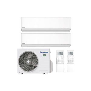 Climatizzatore Condizionatore Panasonic Dual Split Inverter Serie Etherea White 7+9 con CU-2Z41TBE R-32 Wi-Fi Integrato Colore Bianco 7000+9000