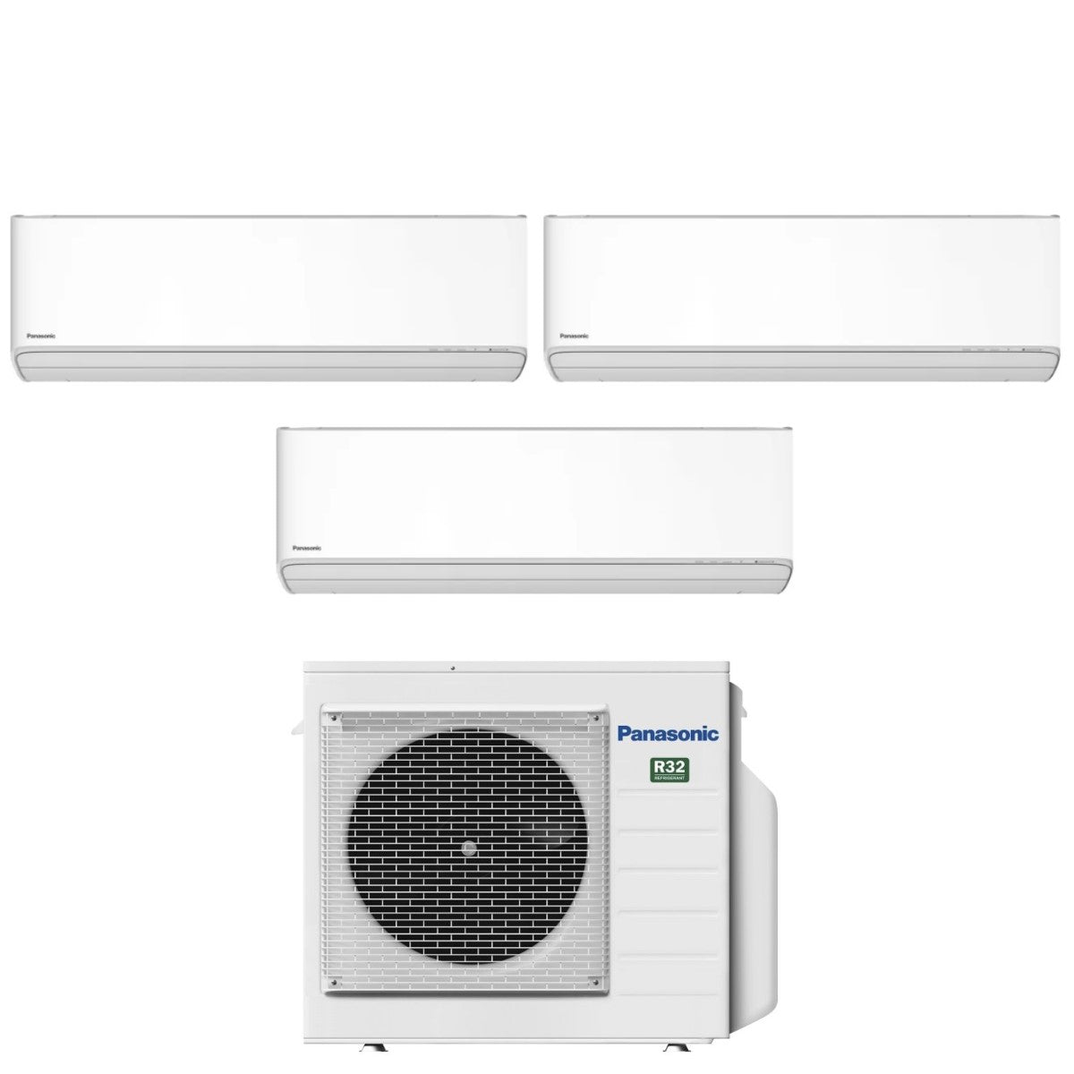 Climatizzatore Condizionatore Panasonic Trial Split Inverter serie ETHEREA WHITE 7+9+9 con CU-3Z68TBE R-32 Wi-Fi Integrato Colore Bianco 7000+9000+9000
