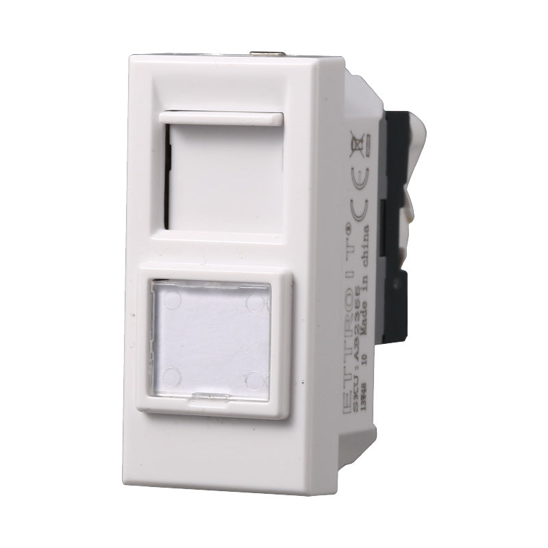 ETTROIT Connettore Rete Presa Dati RJ45 CAT5E Colore Bianco Compatibile Con Bticino Axolute