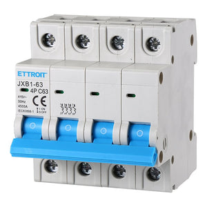 ETTROIT Interruttore Magnetotermico Automatico 4P 63A 6000A 220V 380V Salvavita Stotz Occupa 4 Moduli DIN