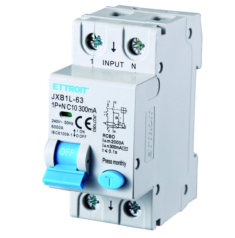 ETTROIT Interruttore Magnetotermico Differenziale 1P+N 10A 6KA 300mA 220V Occupa 2 Moduli DIN