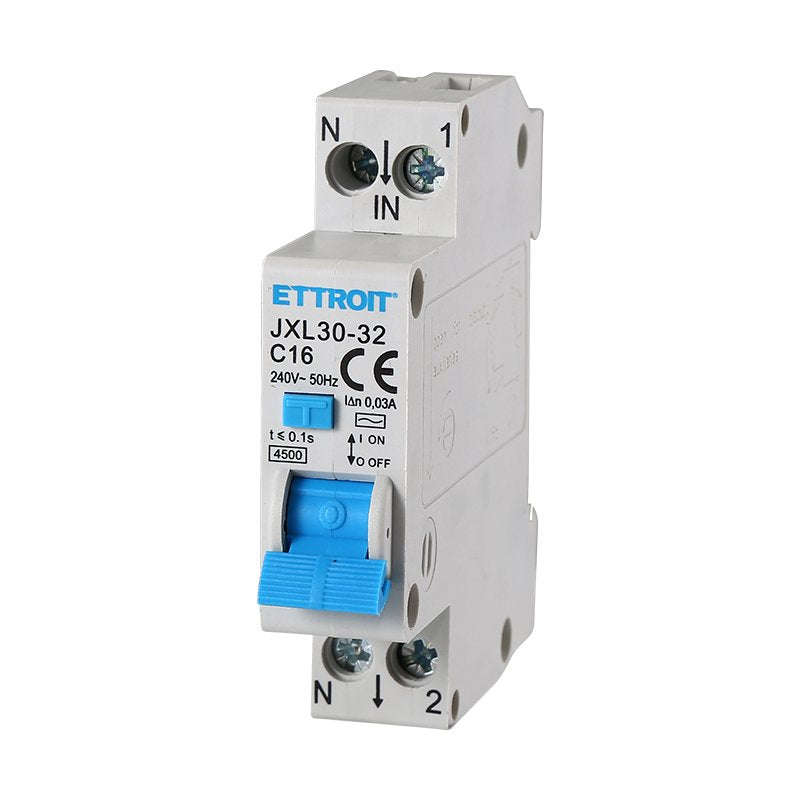 ETTROIT Interruttore Magnetotermico Differenziale 1P+N 16A C16 4.5kA 30mA 220V Occupa 1 Modulo DIN