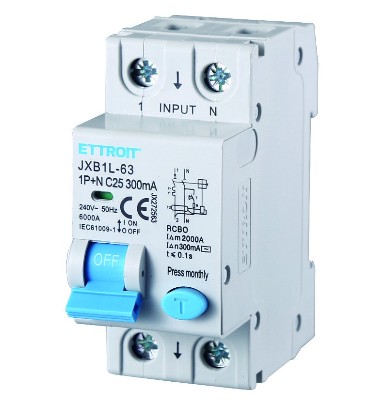 ETTROIT Interruttore Magnetotermico Differenziale 1P+N 25A 6KA 300mA 220V Occupa 2 Moduli DIN