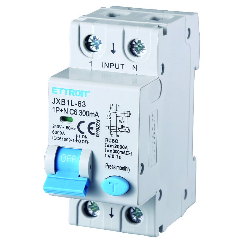 ETTROIT Interruttore Magnetotermico Differenziale 1P+N 6A 6KA 300mA 220V Occupa 2 Moduli DIN