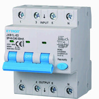 ETTROIT Interruttore Magnetotermico Differenziale 3P+N 40A 6KA 30mA 380V Occupa 4 Moduli DIN